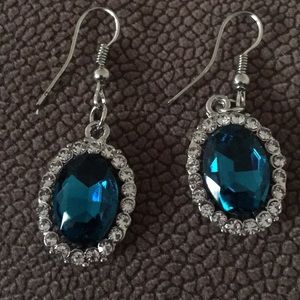 Deep blue with Rhinestones Earrings